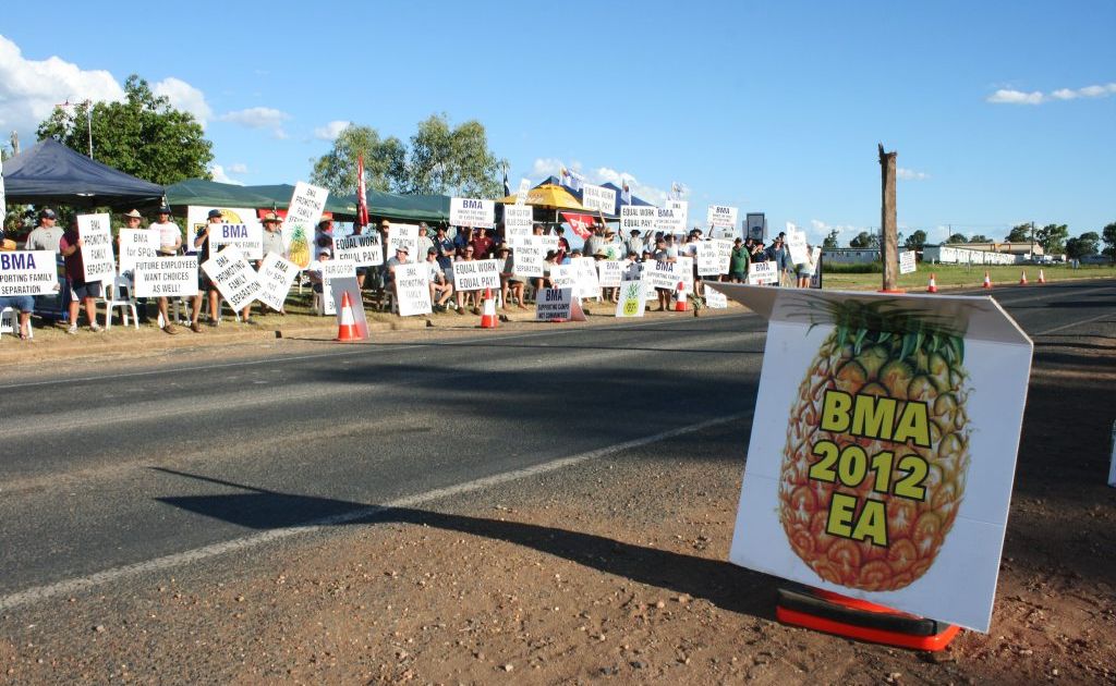 The union already had members' approval to start around-the-clock, seven-day strikes at every BMA coal mine in the Bowen Basin. The union already had members' approval to start around-the-clock, seven-day strikes at every BMA coal mine in the Bowen Basin.